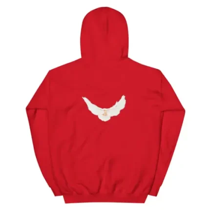 Red Yeezy Gap Balenciaga Dove Logo Hoodie